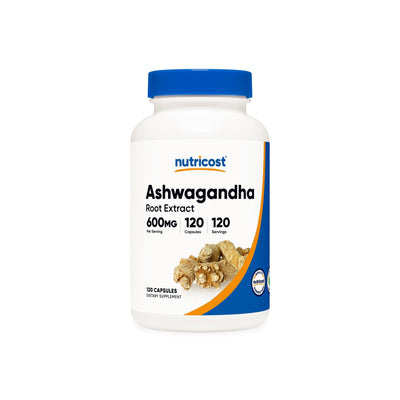 Nutricost Ashwagandha Herbal Supplement 600mg 120 Capsules Vegetarian Non-GMO Gluten Free Ashwagandha Root