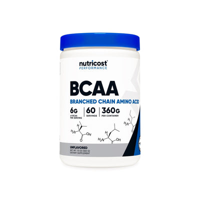 Nutricost BCAA Powder 2:1:1 - Unflavored, Vegetarian, 60 Servings