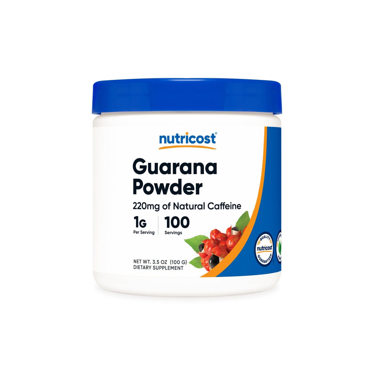 Nutricost Guarana Powder - Natural Herbal Brazilian Caffeine Energizer, 100 Grams