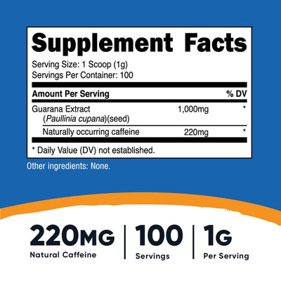 Nutricost Guarana Powder - Natural Herbal Brazilian Caffeine Energizer, 100 Grams - Image 2