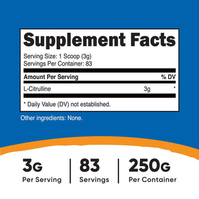 Nutricost Pure L-Citrulline Base Powder - 600 Grams - Sports Nutrition - Image 2