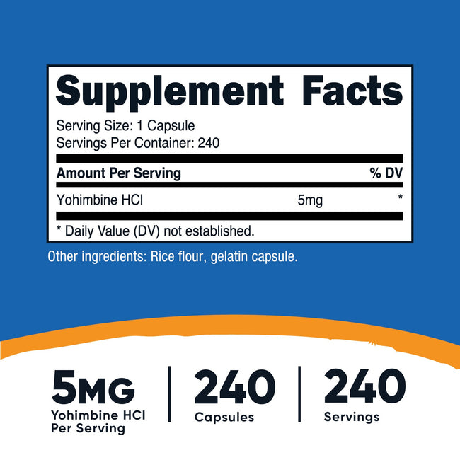 Nutricost Extra Strength Yohimbine HCl Capsules - 5mg, 120 Count - Image 4