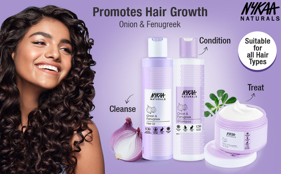 Nykaa Naturals Onion & Fenugreek Hair Growth Shampoo - 200ml - 1