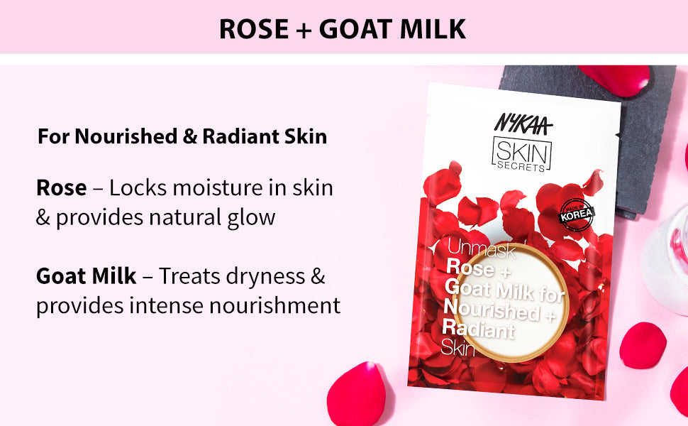 Nykaa Skin Secrets Rose & Goat Milk Sheet Mask - Hydrating, 1 Pack - 5