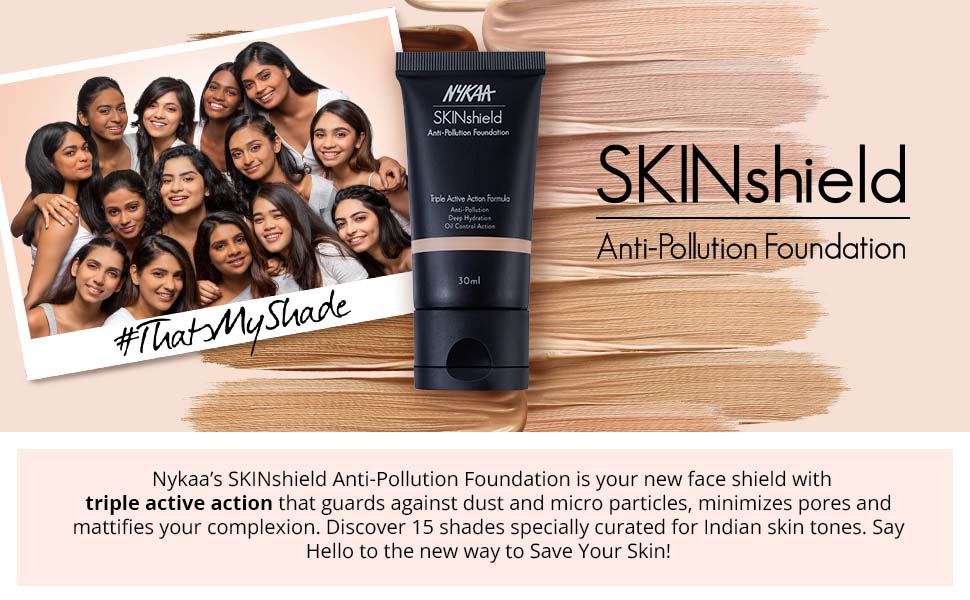Nykaa SkinShield Anti-Pollution Matte Foundation Warm Nude 06 - Colour Cosmetics - 1