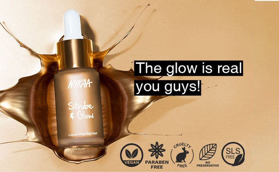 Nykaa Strobe & Glow Liquid Highlighter - Gold Mine 30ml - 6