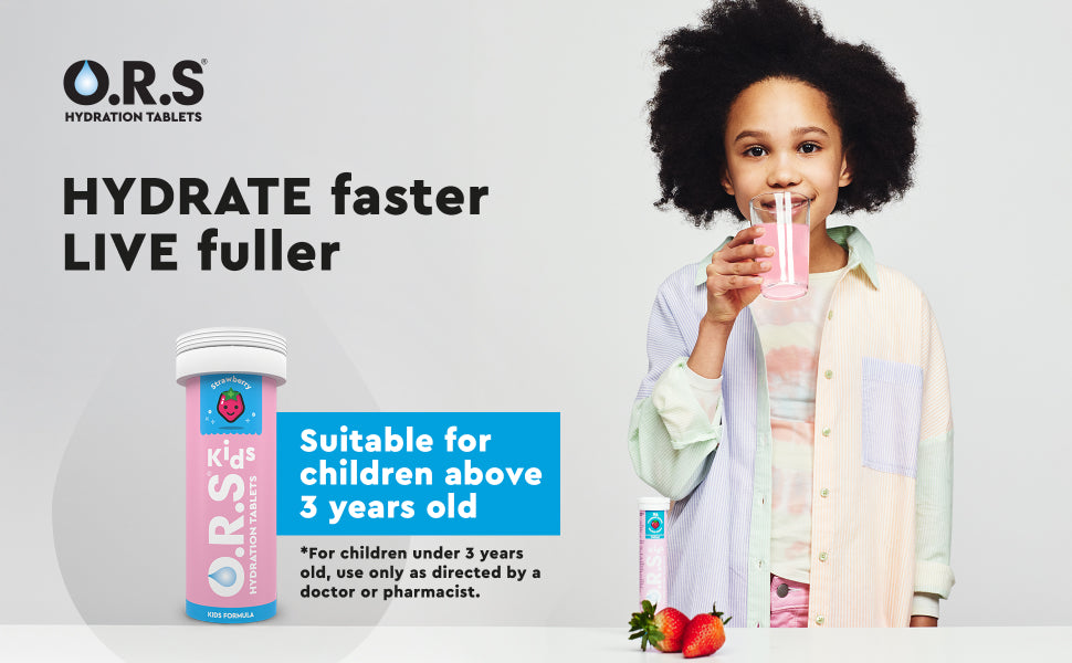 ORS Kids Hydration - Natural Strawberry Electrolyte Tablets, 24 Pack - 1