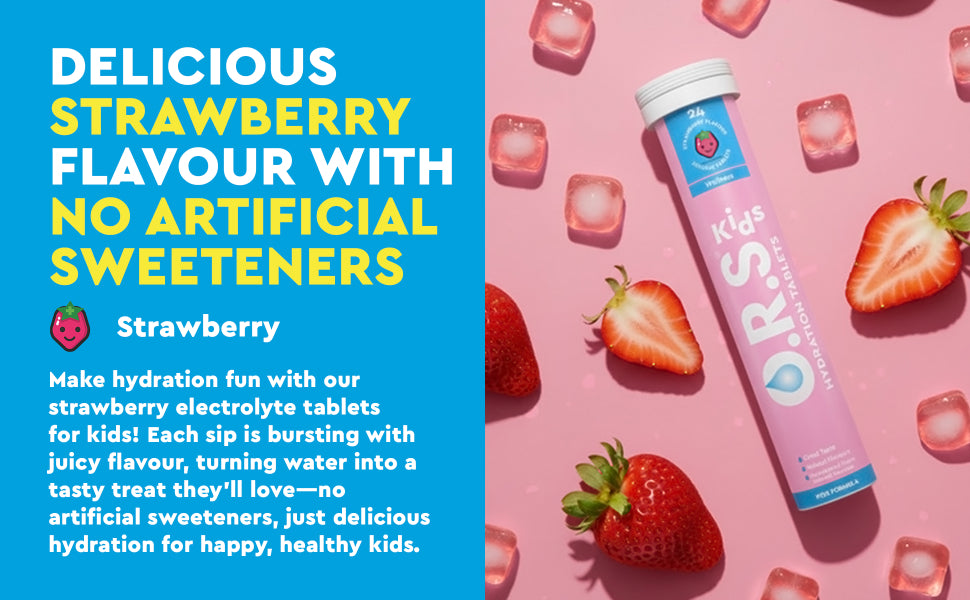 ORS Kids Hydration - Natural Strawberry Electrolyte Tablets, 24 Pack - 4