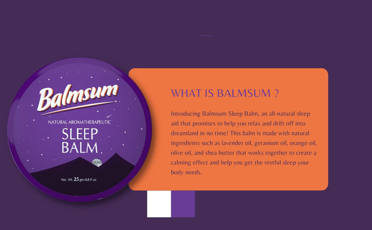 Balmsum Natural Aromatherapeutic Sleep Balm, 25g - No Melatonin, Ayurvedic - 1