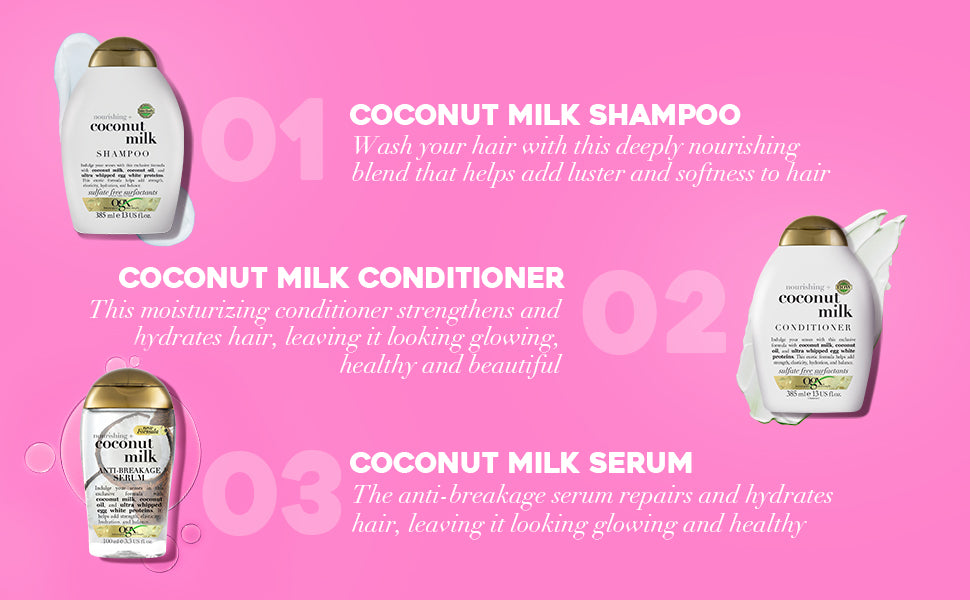 OGX Nourishing Coconut Milk Conditioner - Hydrating for Dry Hair, 384.5ml - 2