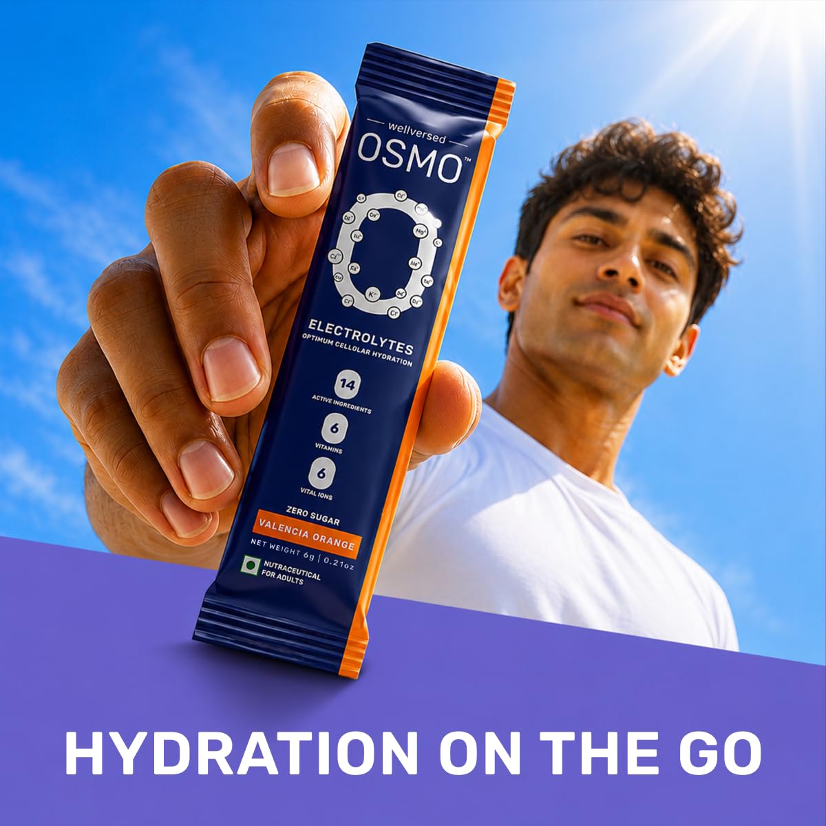 OSMO Electrolyte Sachets - Zero Sugar, Valencia Orange Flavour, 180g, 30 Servings