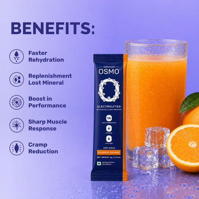 OSMO Electrolyte Sachets - Zero Sugar, Valencia Orange Flavour, 180g, 30 Servings