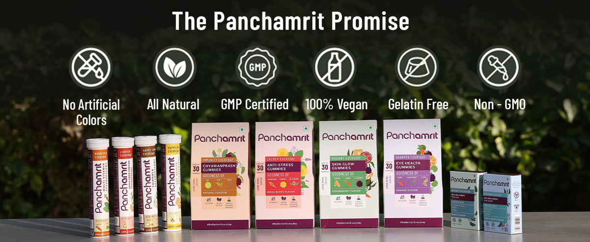 Panchamrit Anti-stress Gummies with Ashwagandha, Chamomile & Valerian Root - 30 Gummies - 12