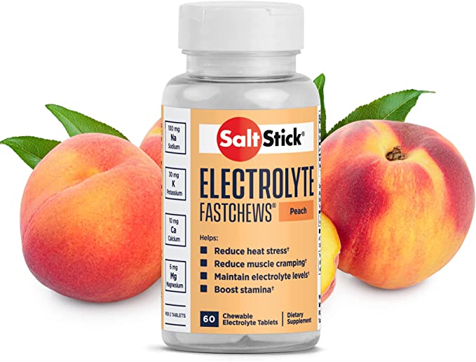 أقراص SaltStick السريعة لتعويض الأملاح - بنكهة الخوخ، 60 قرصاً