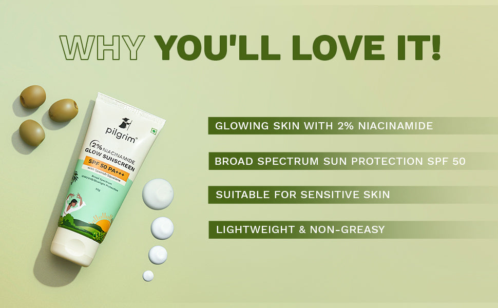 Pilgrim 2% Niacinamide Glow Gel Sunscreen SPF 50+ with Squalane - 50g - 3