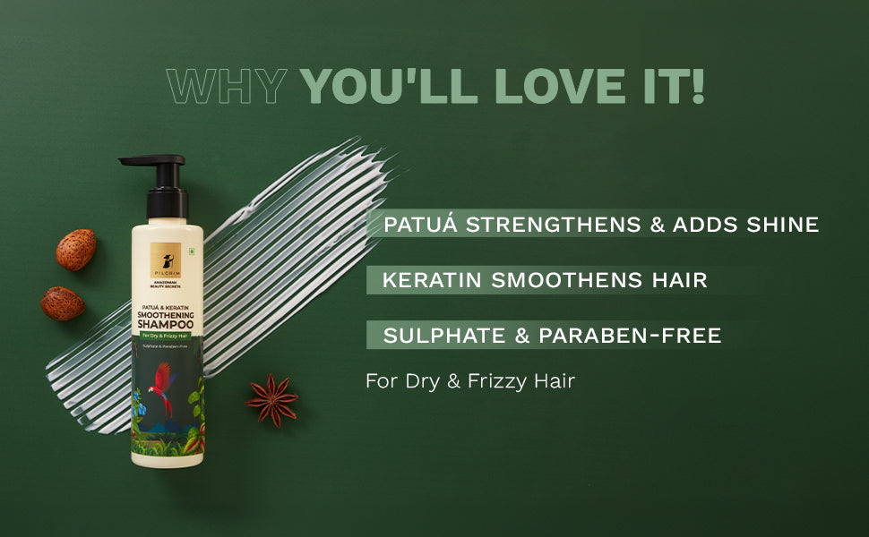 Pilgrim Keratin & Amazonian Patuá Smoothening Shampoo - Sulphate-Free, 200ml - 2