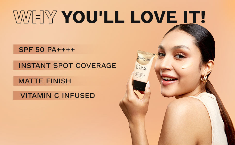 Pilgrim 3-In-1 BB Cream SPF 50 PA++++ with Niacinamide, Hyaluronic Acid & Vitamin C - 30g - 3
