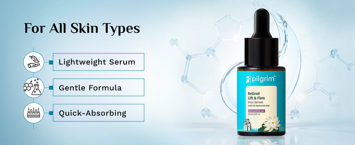 Pilgrim Retinol & Hyaluronic Acid Face Serum, Lift & Firm - 30ml - 4