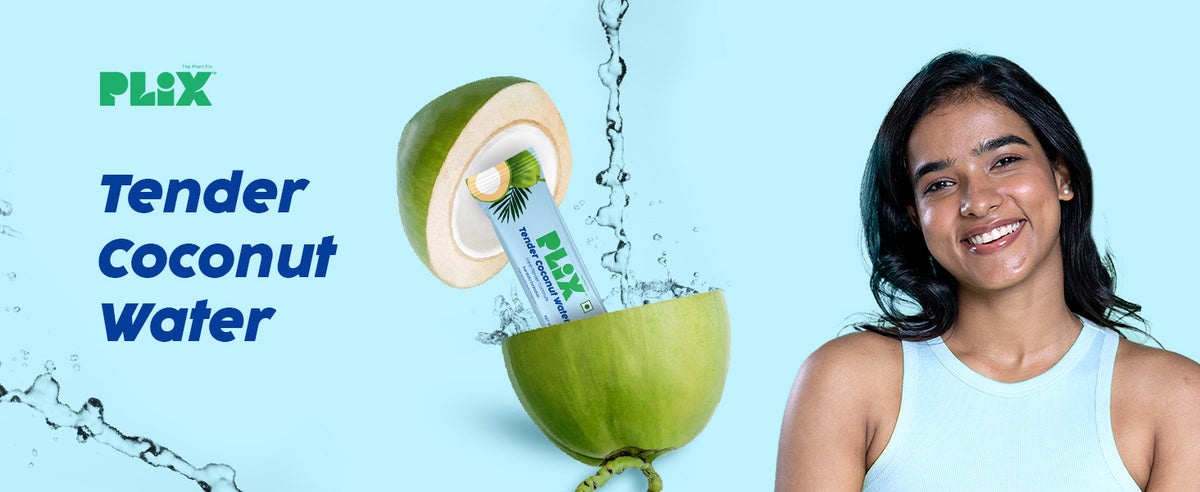 Plix Tender Coconut Water Powder - Functional Hydration Drink, 10g - 1