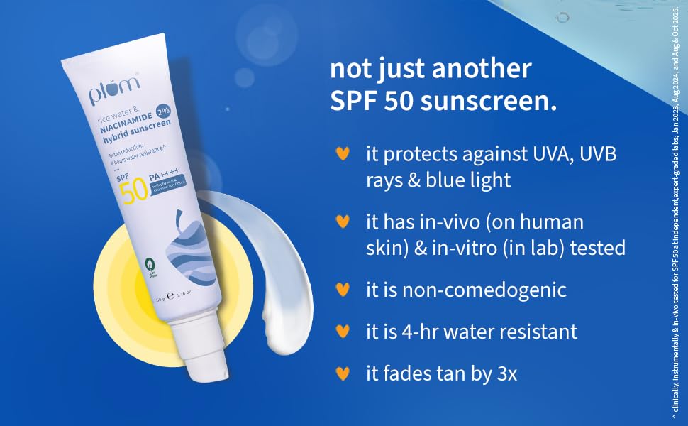 Plum SPF50 Sunscreen with Rice Water & Niacinamide - 50g - 2