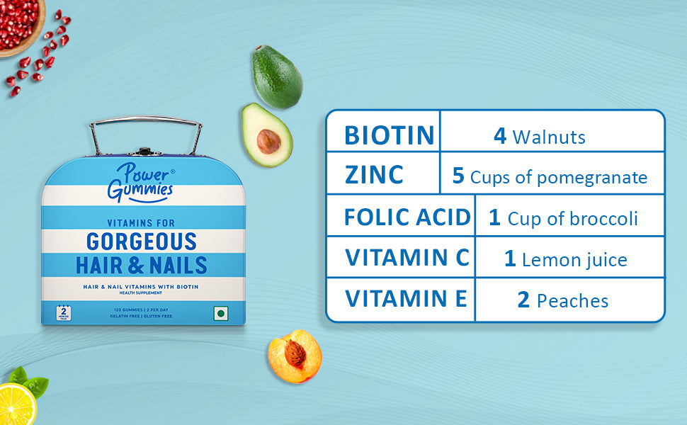 Power Gummies Hair & Nails Vitamin Gummies, 120 Count - 6