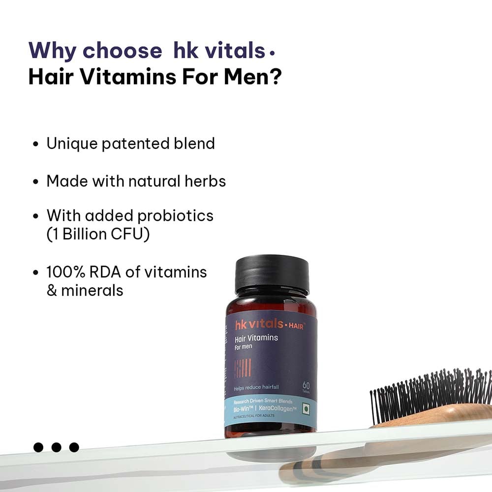 HK Vitals Hair Vitamin with DHT Blockers - Omega & Biotin Capsules, 60 Count - Image 4