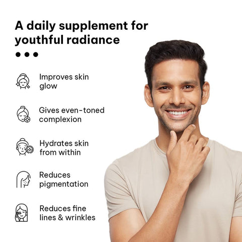 HK Vitals Glutathione (30 Veg Capsules) | With Vitamin C & E, Biotin | For Skin Glow And Hydration