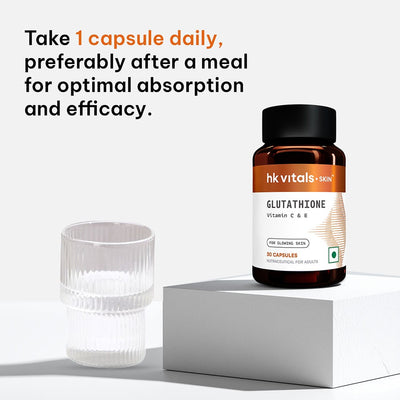 HK Vitals Glutathione Capsules with Vitamin C & E, Biotin - 30 Veg Capsules - Image 6