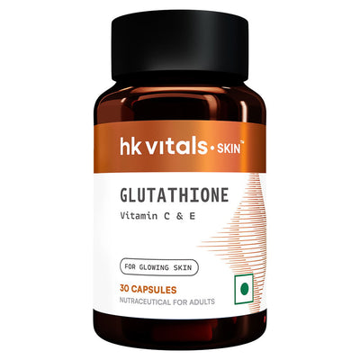 HK Vitals Glutathione Capsules with Vitamin C & E, Biotin - 30 Veg Capsules