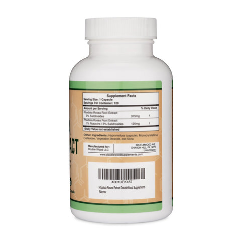 Doublewood Supplements Rhodiola Rosea 500mg, 120 Capsules