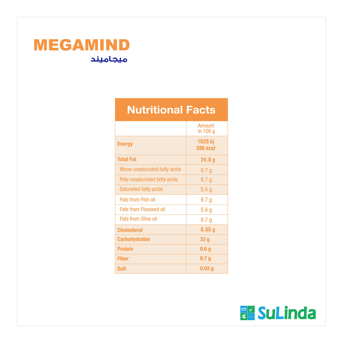 Sulinda Megamind Fish, Olive & Flaxseed Oil Syrup Mango Peach 230ml - Image 3