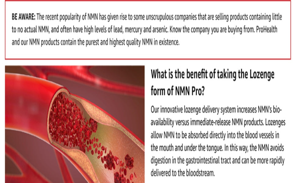 أقراص ProHealth NAD+ Pro التي تحتوي على 250 مجم من Uthever NMN، عبوة 30 قرصاً - 2