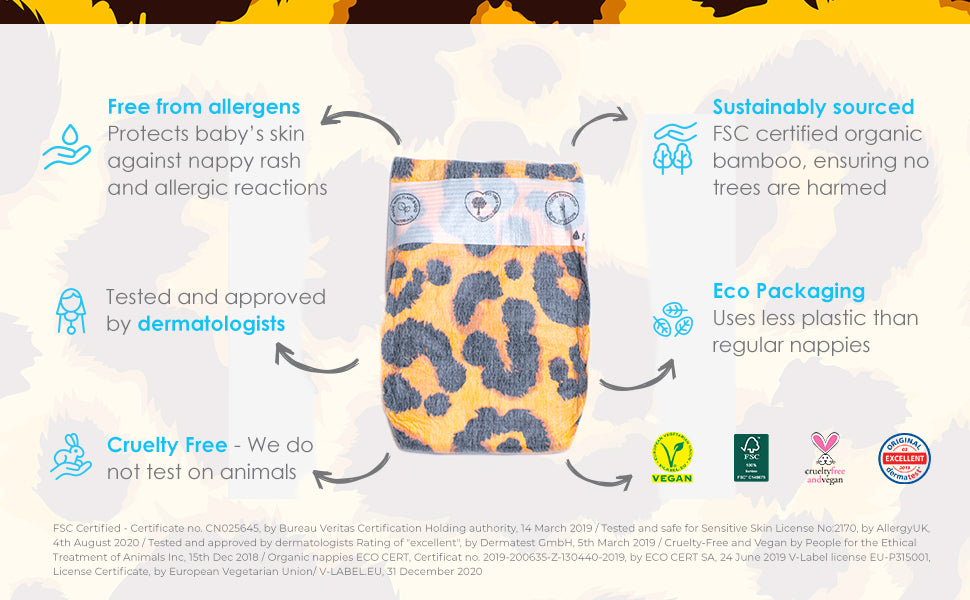 Pureborn Baby Diapers Size 4 - 7-12 Kg, 24 Pack - 1