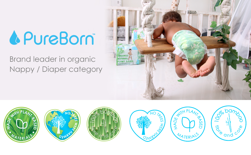 Pureborn Baby Diapers Size 4 - 7-12 Kg, 24 Pack - 2