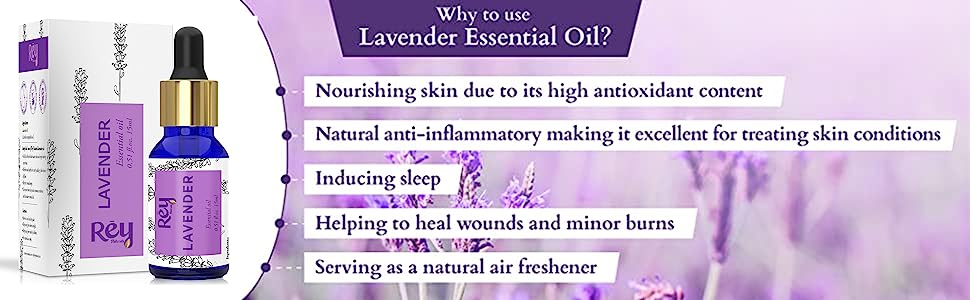 ReyNaturals Lavender Essential Oil - Pure Lavandula Angustifolia Extract, 15 ml - 3