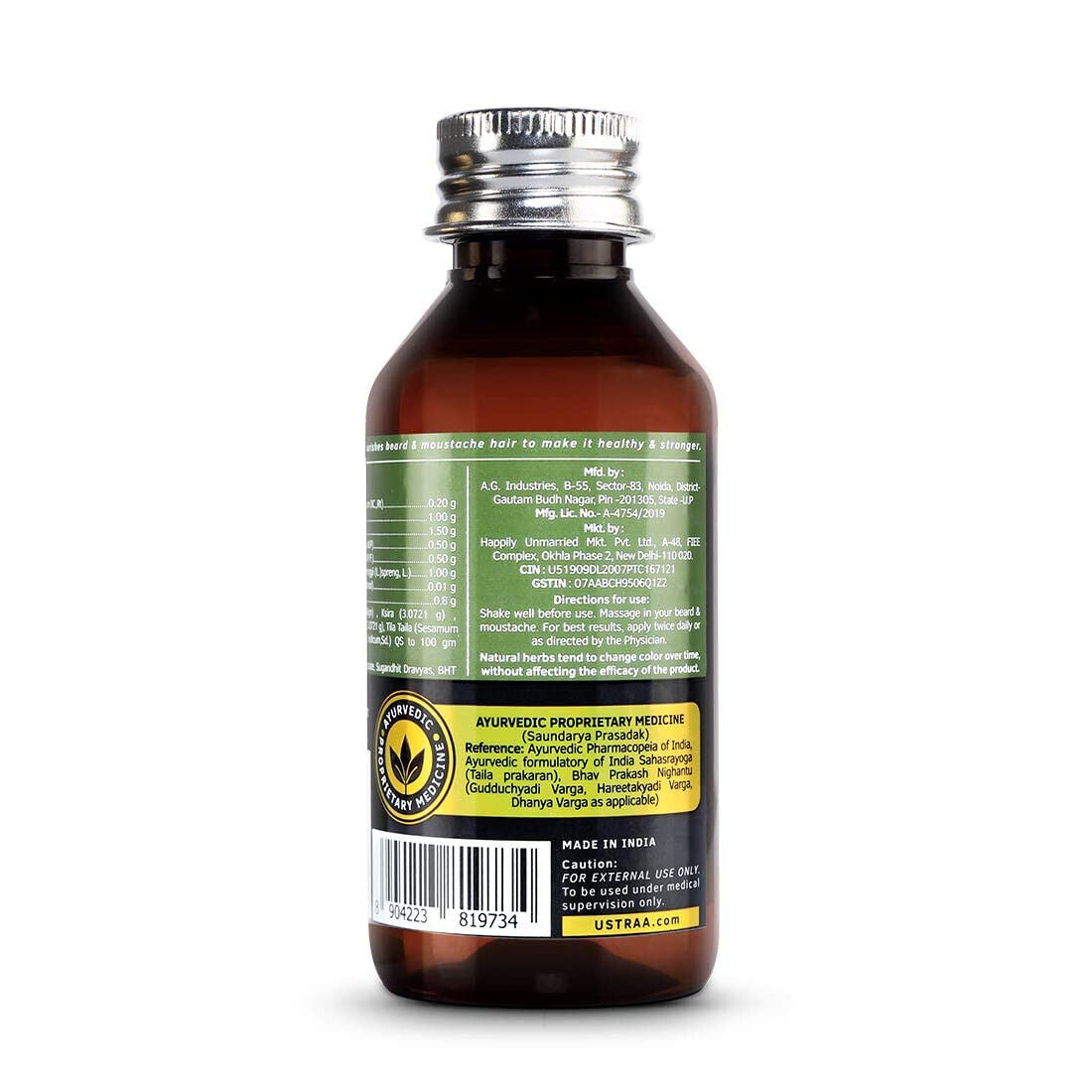 Ustra Ayurvedic Beard Oil with Yastimadhuka Taila, 100ml - Image 5