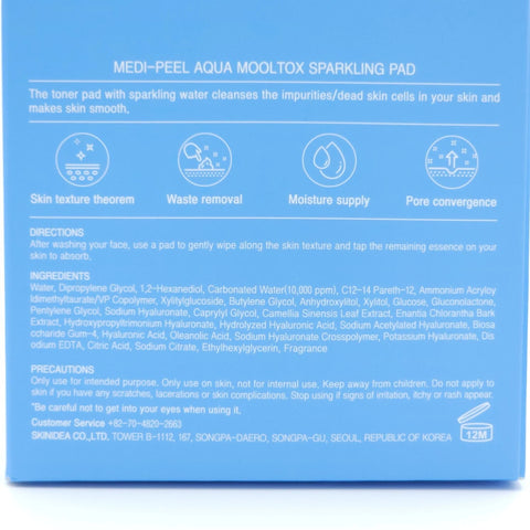MEDI-PEEL Aqua Mooltox Sparkling Pad 70 Pads Smooth K-Beauty 300ml 