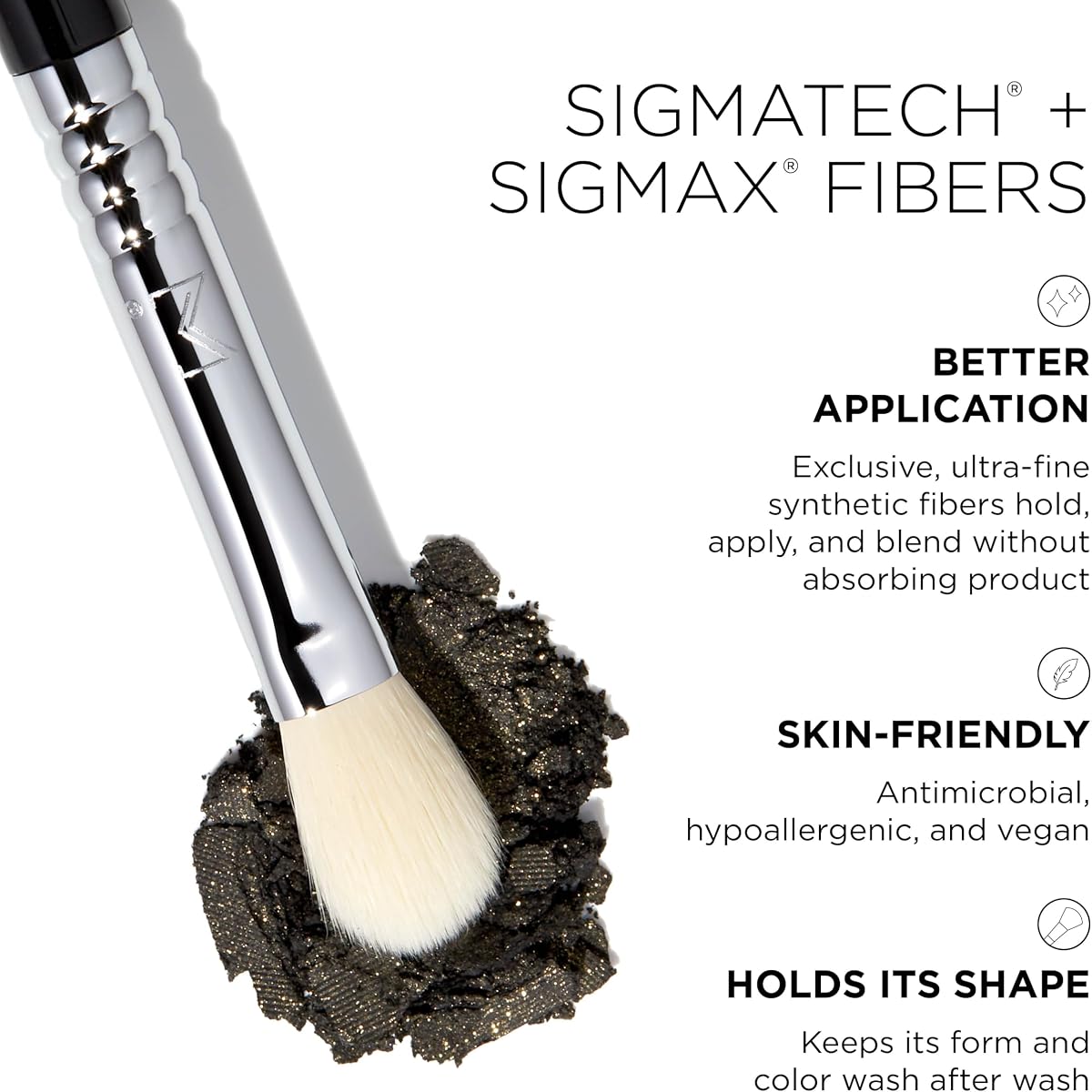 Sigma Beauty Essential Trio Brush Set - Synthetic Face & Eye Brushes, Vegan & Cruelty-Free - 3 Pieces