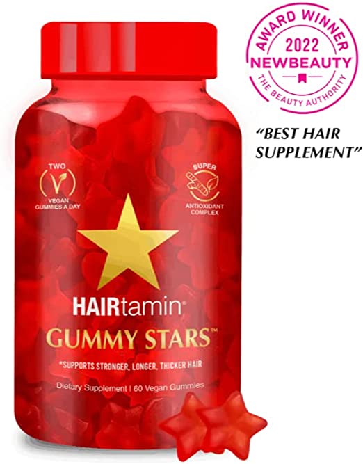 Hairtamin Gummy Stars Hair Vitamin - Vegan Gummies, 60 Count - Image 5