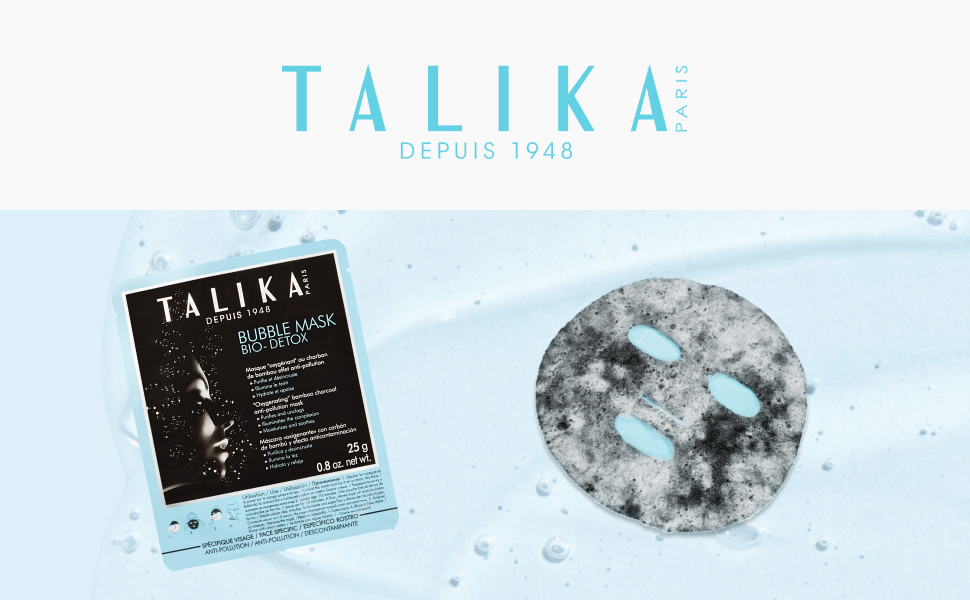 Talika Bubble Mask Bio Detox - Oxygenating Anti-Pollution Sheet Mask with Bamboo Charcoal - 1