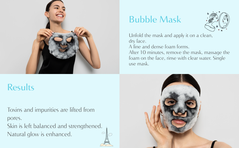 Talika Bubble Mask Bio Detox - Oxygenating Anti-Pollution Sheet Mask with Bamboo Charcoal - 2