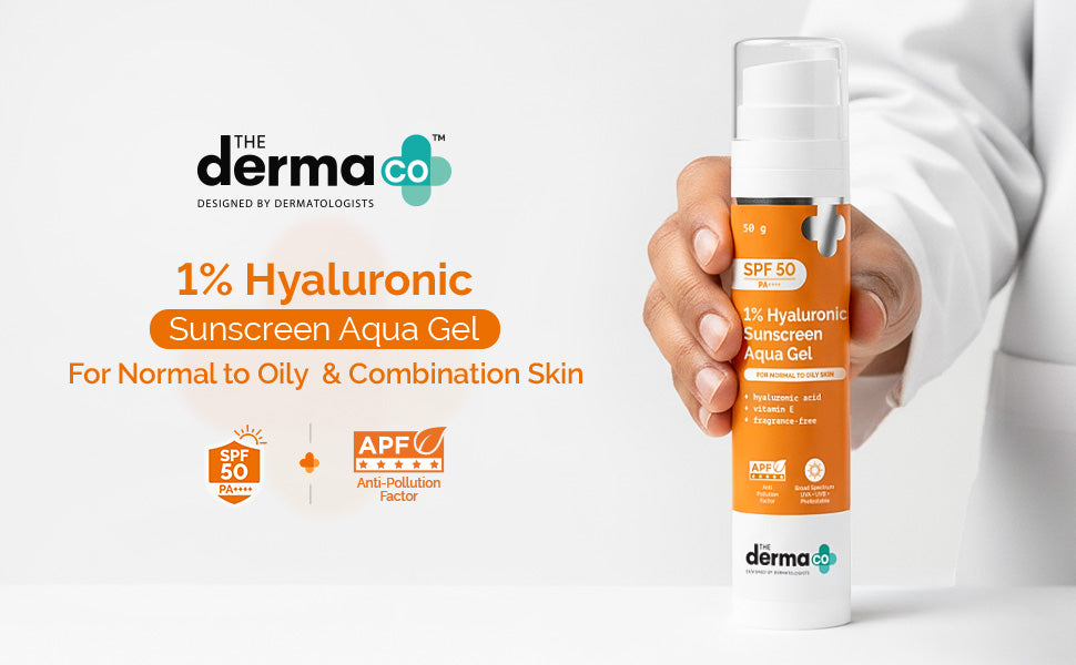 The Derma Co Hyaluronic Aqua Gel Sunscreen SPF 50 PA++++ - 50g - 1