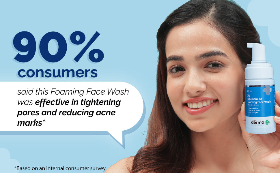 The Derma Co 1% Salicylic Acid Foaming Face Wash - BHA, Zinc PCA, PHA - 100ml - 6