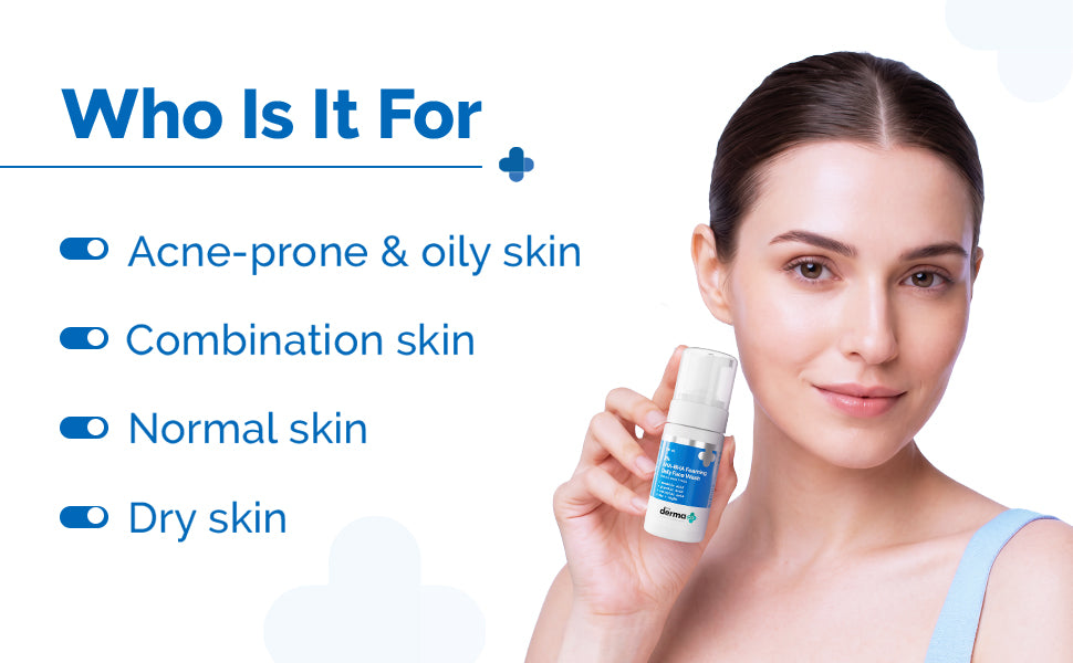 The Derma Co 3% AHA BHA Foaming Cleanser - 100ml for Acne-Prone Skin - 3