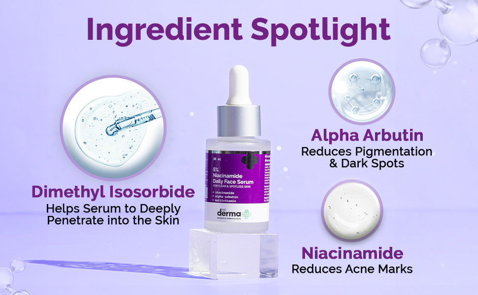 The Derma Co 5% Niacinamide Face Serum with Alpha-Arbutin, 30ml - 2