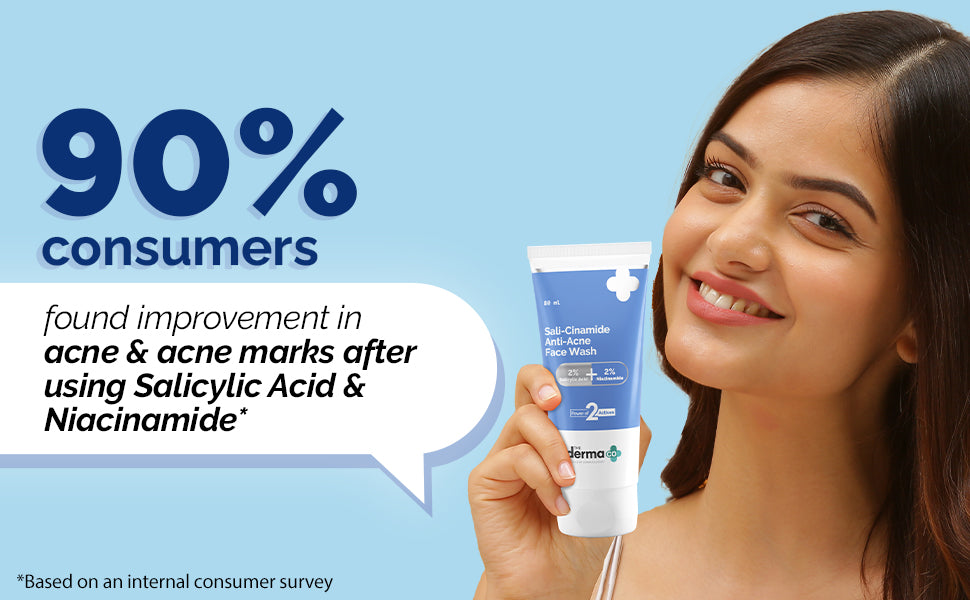 The Derma Co Sali-Cinamide Face Wash - 2% Salicylic & 2% Niacinamide - 80ml - 2