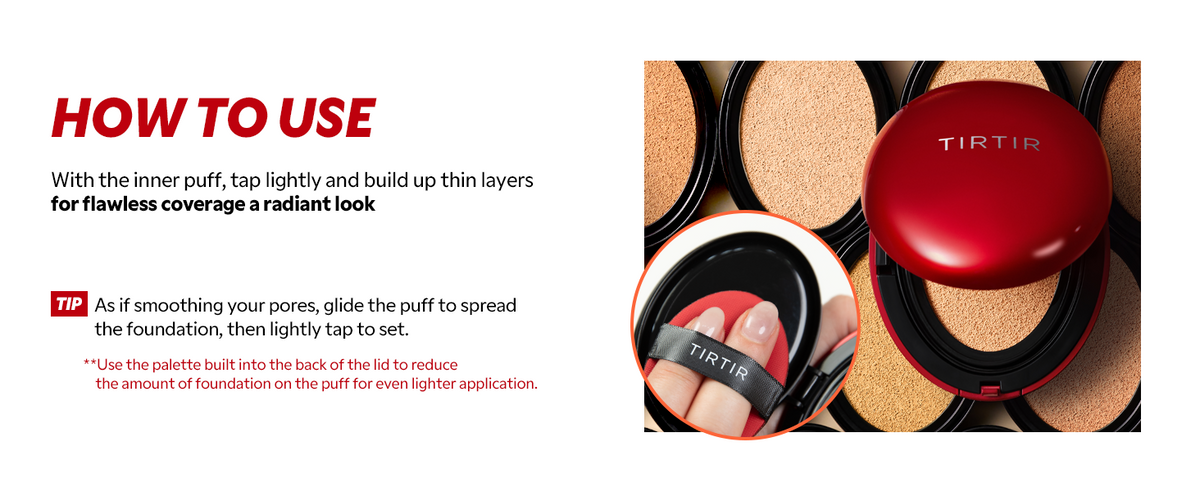 TIRTIR Cushion Foundation - Mask Fit Red, Semi-Matte, 25N Mocha, 18g - 12
