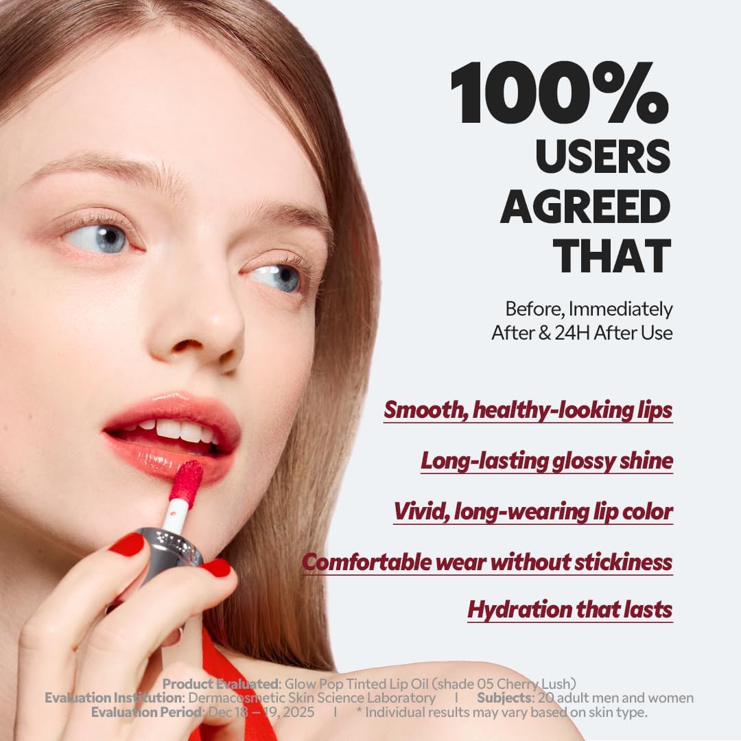 TIRTIR Glow Pop Tinted Lip Oil - Honey Pomelo, Hydrating 0.15 Oz