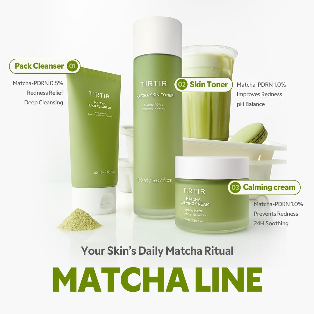 TIRTIR Matcha PDRN 2-in-1 Face Cleanser - Exfoliating, 110g