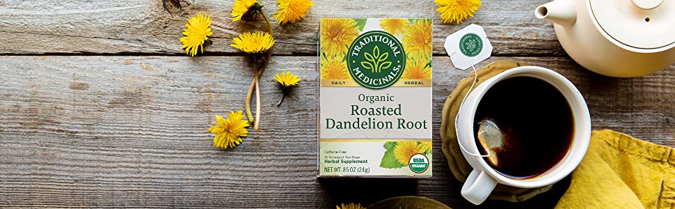 Traditional Medicinal Roasted Dandelion Root, 16 Teabags - 1